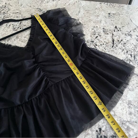 Torrid Black Mesh Ruffle Top 3X NWT 18859307 - Picture 11 of 16